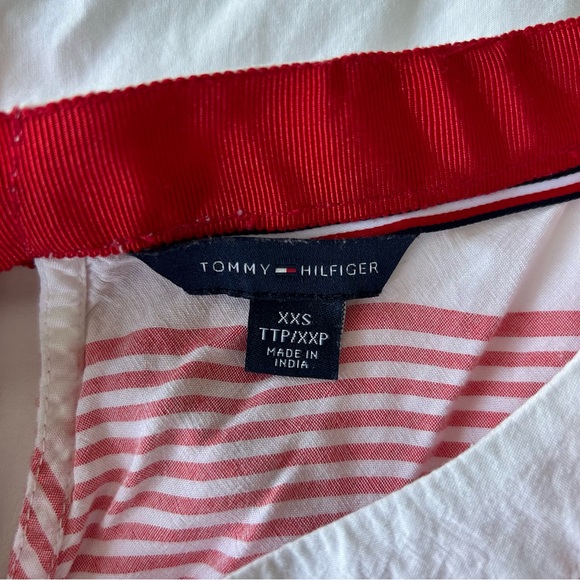 TOMMY HILFIGER striped white red blouse with red bow - Picture 4 of 4
